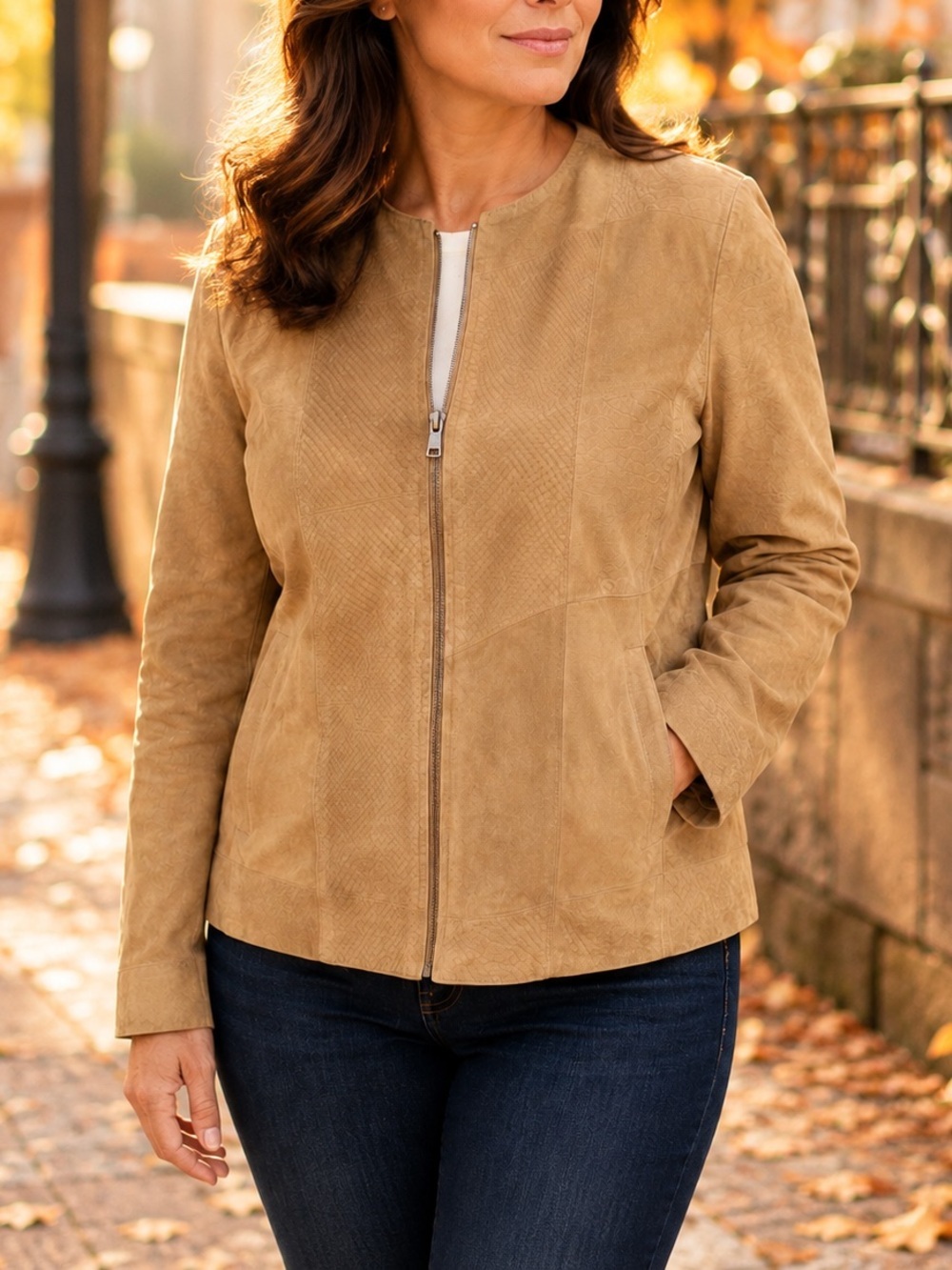 Bernardo Genuine Leather Jacket Women’s 1X Camel Tan